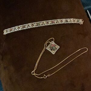 JEWELRY SET! Elegant Gold and Multicolor Jewelry Set